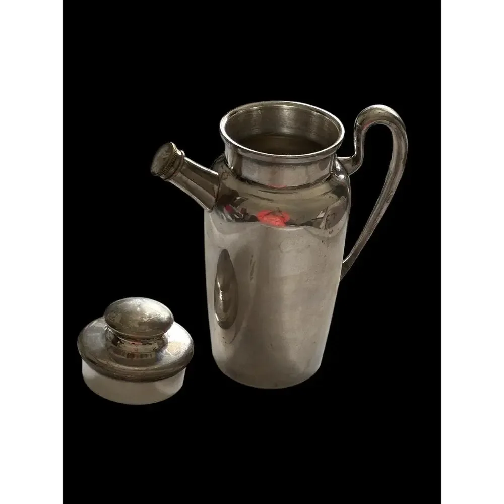 S. F. CO Silver Plate Martini / Cocktail Shaker W/ Handle Antique Art Deco